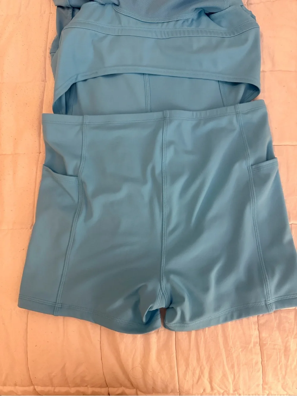 Light Blue Athletic Tank Dress - Picture 4 of 6
